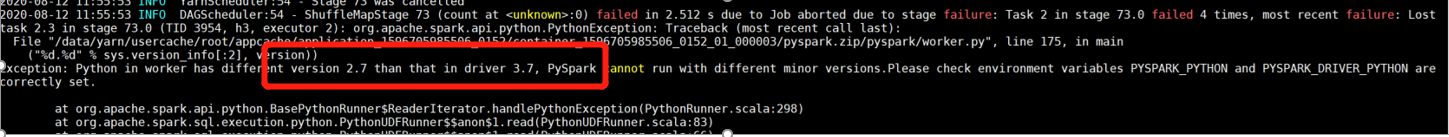 Pyspark Exception Python In Worker Has Different Version 2 7 Than That In Driver 3 7 