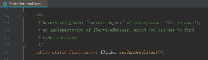 BinderInternal#getContextObject()