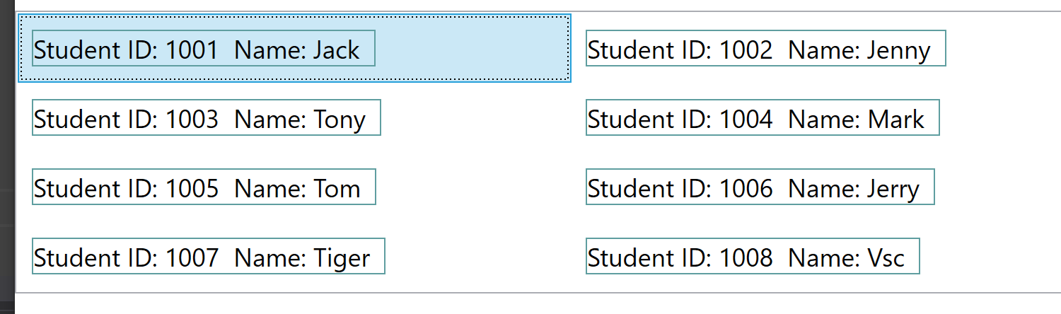 Display with 2 columns