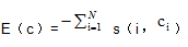 E© = −∑i=1 N s(i,ci).