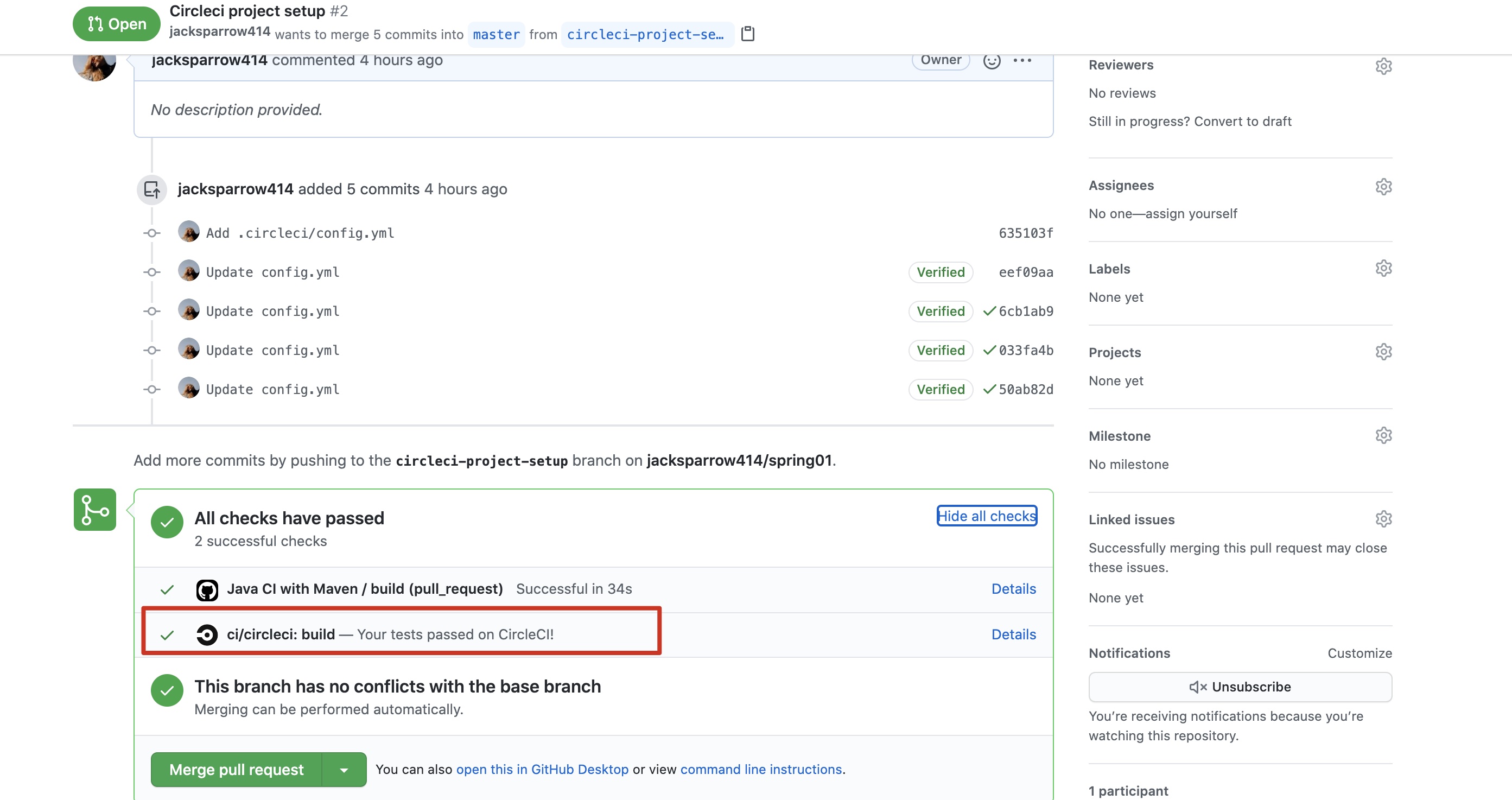 github集成circle ci 附 circle ci 配置示例文件