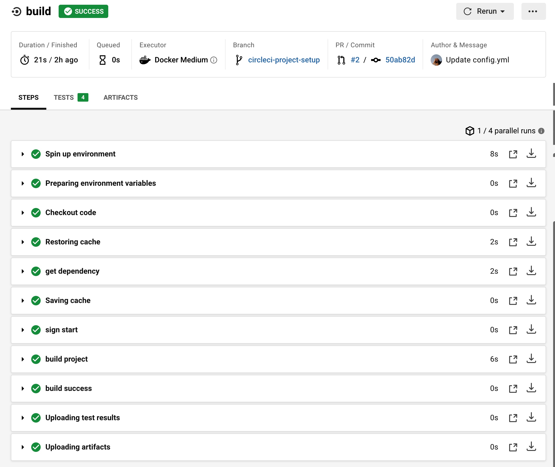 github集成circle ci 附 circle ci 配置示例文件
