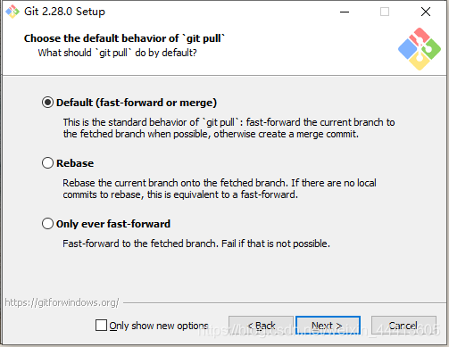 选择默认的git pull方式