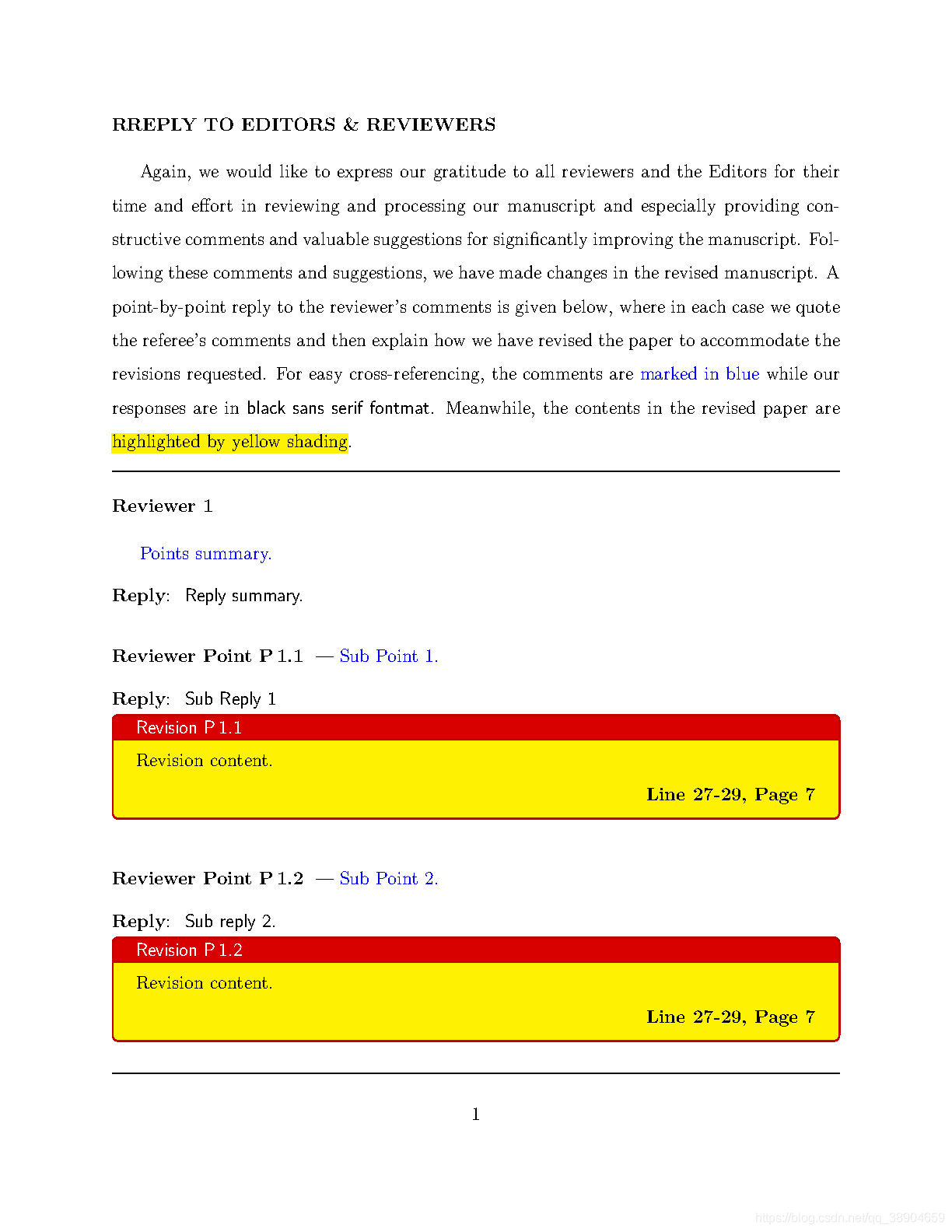 【LaTeX Template】Responce to Reviewers_latex审稿回复模板CSDN博客 【LaTeX Template】Responce to Reviewers_latex审稿回复模板CSDN博客