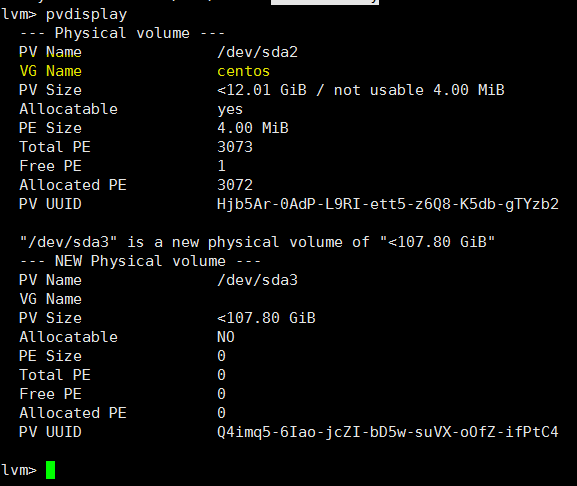 linux系统下磁盘扩展空间