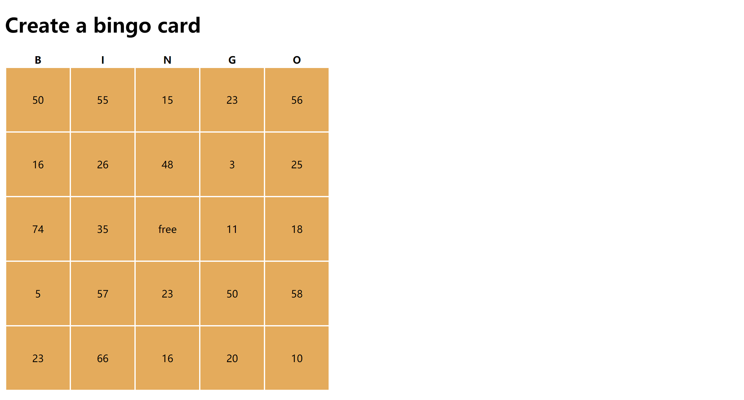 Js学习日记 Bingo Card 打八阿哥的博客 Csdn博客