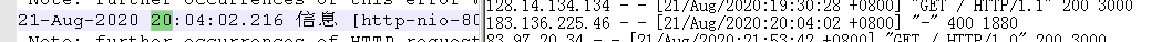 tomcat报错：further occurrences of HTTP request parsing errors will be logged at DEBUG level.