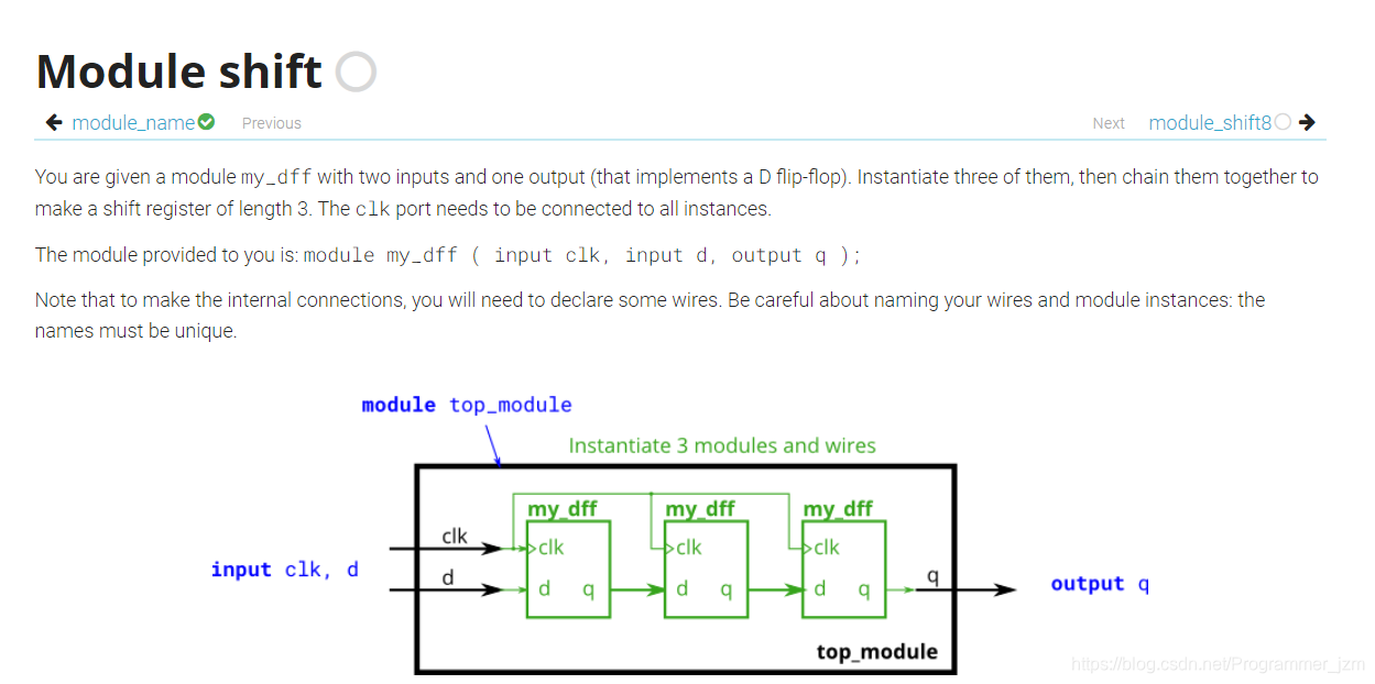 HDLBits——Module shift_hdlbits model shift-CSDN博客