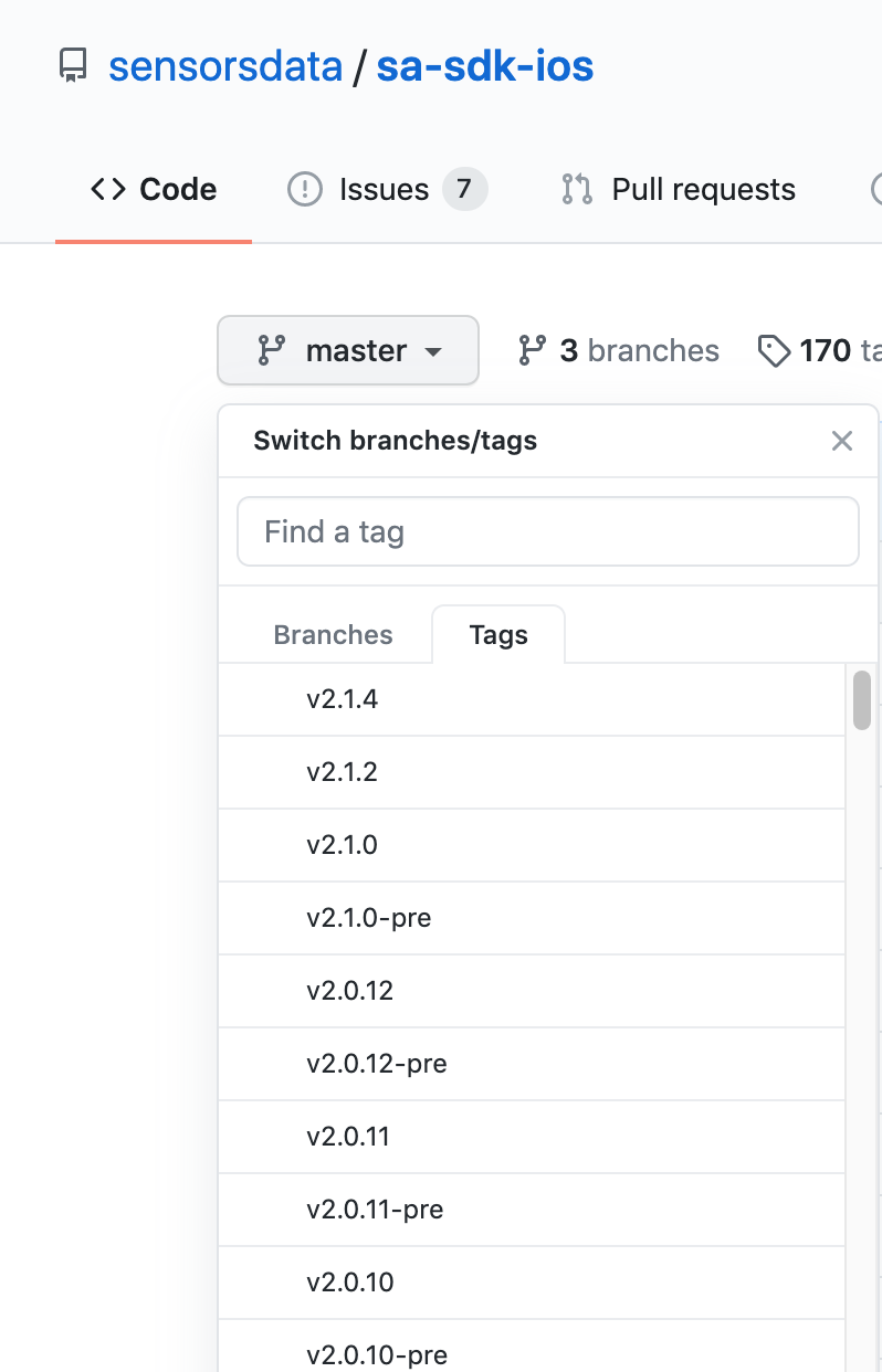 Pod安装神策SDK报错Remote branch v2.1.3 not found in upstream origin 