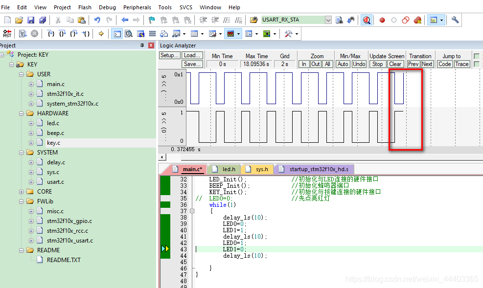 STM32软件调试logic Analyzer-单步执行main()程序