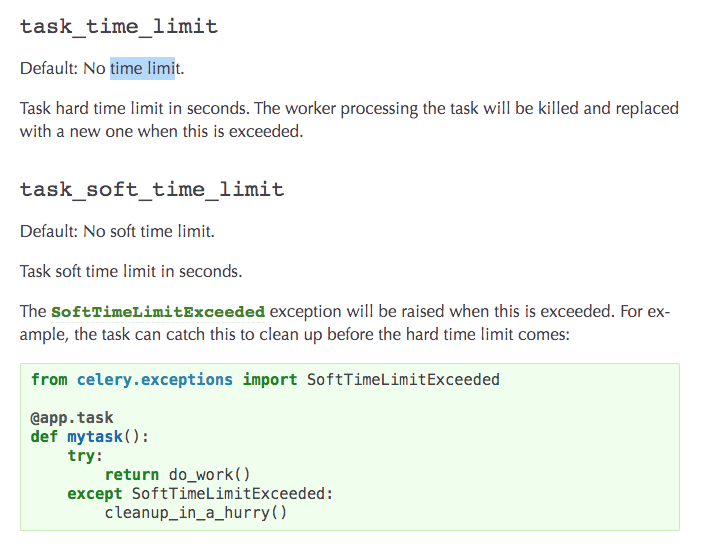 task_time_limit and task_soft_time_limit in celery Programmer Sought