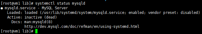 mysql service status