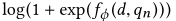 术语log（1+exp（fψ（d，qn）））