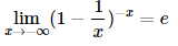 limx→−∞(1−1x)−x=e