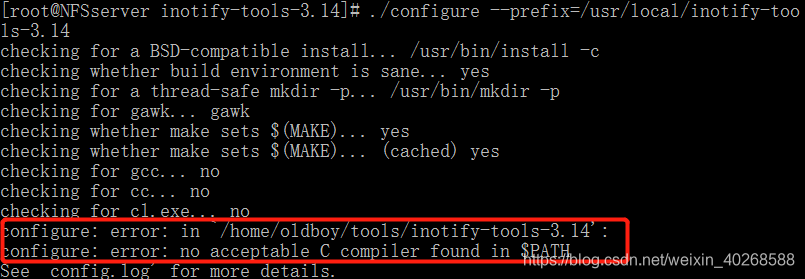 问题:configure:error:no acceptable C compiler found in $PATH_configure ...