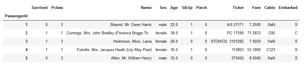 python plt pandas practice titanic index