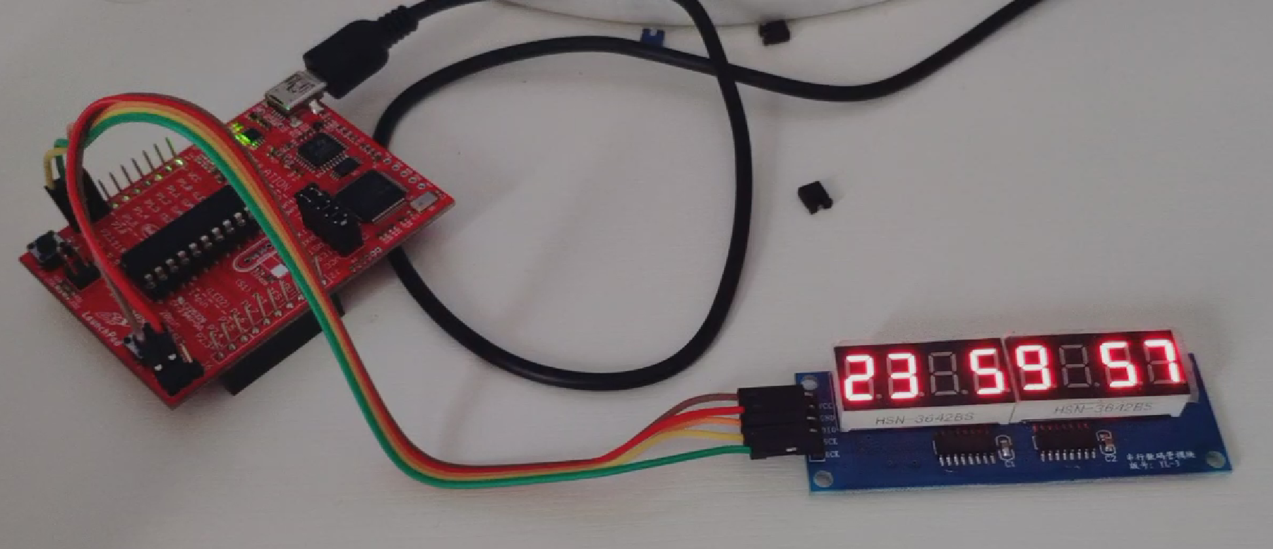 MSP430G2553 HC595 数码管 SPI 显示 时分秒