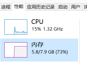 通过本机的内存可以发现本机内存为7.9GB。 