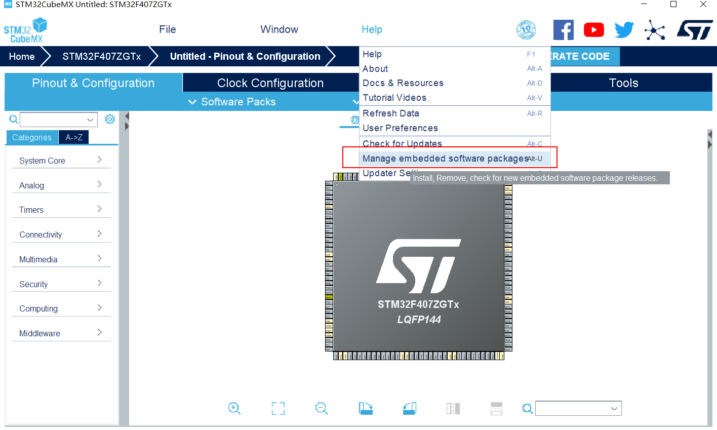 STM32CubeMX快速生成STM32F407ZG芯片寄存器初始化