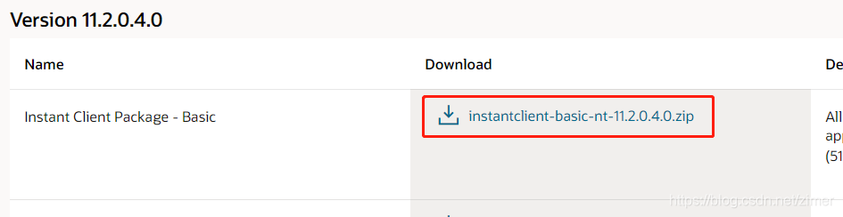 Instant Client Package - Basic