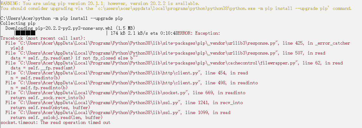 pip-python-m-pip-install-upgrade-pip-socket-timeout-the-read