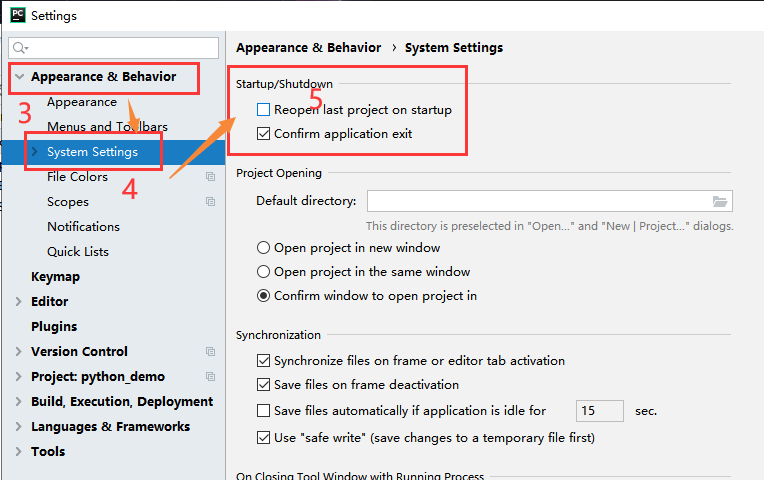 Cancel pycharm to automatically open recent projects - Programmer Sought