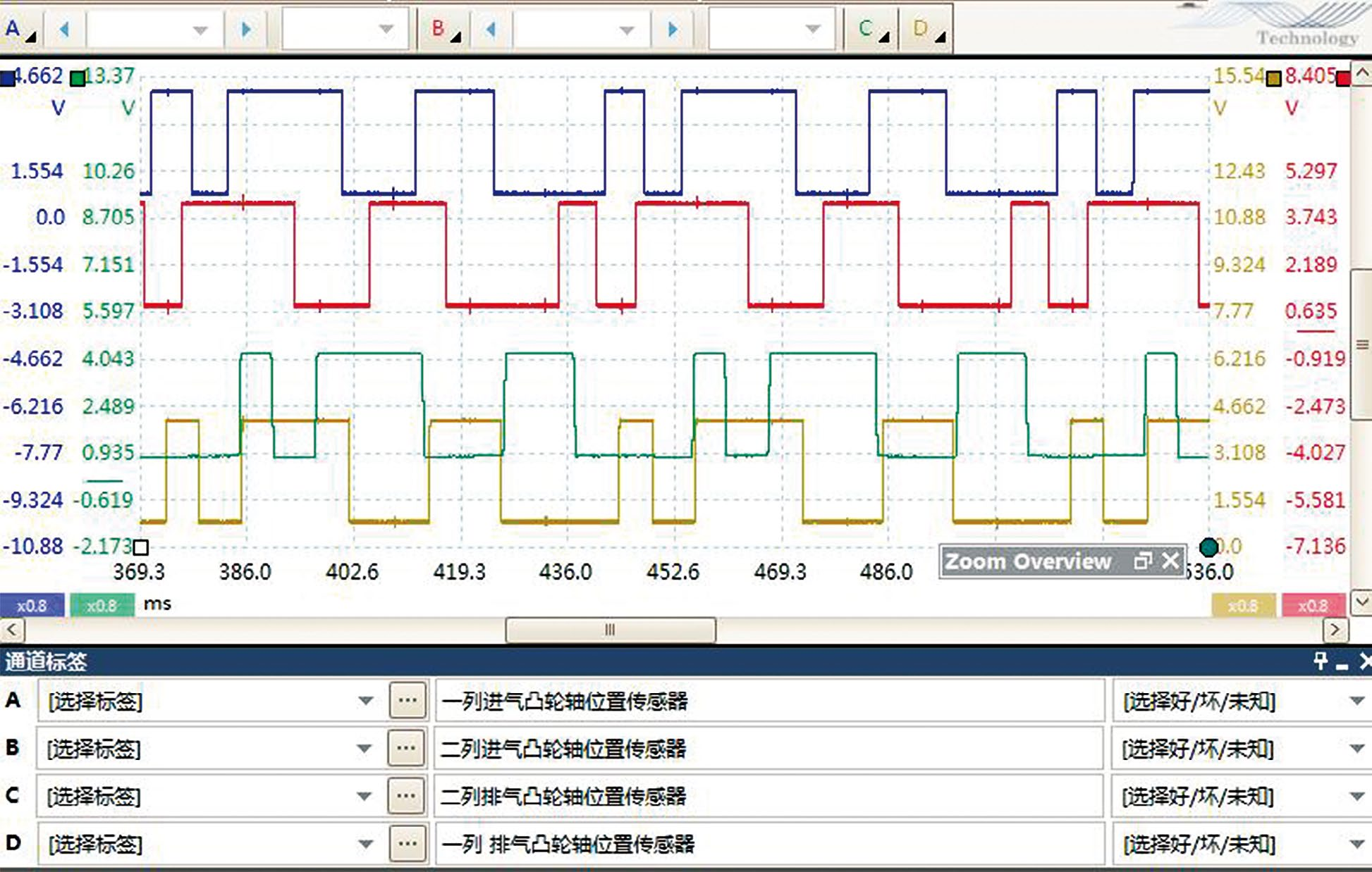 labview中daq采集多个数据通道(温度传感器(ttl信号的曲轴位置传感器