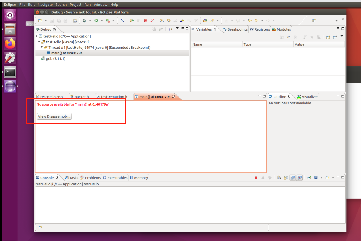 Ubuntu下eclipse Cdt单步调试C++ Release程序失败，报错“No Source Available For “main ...