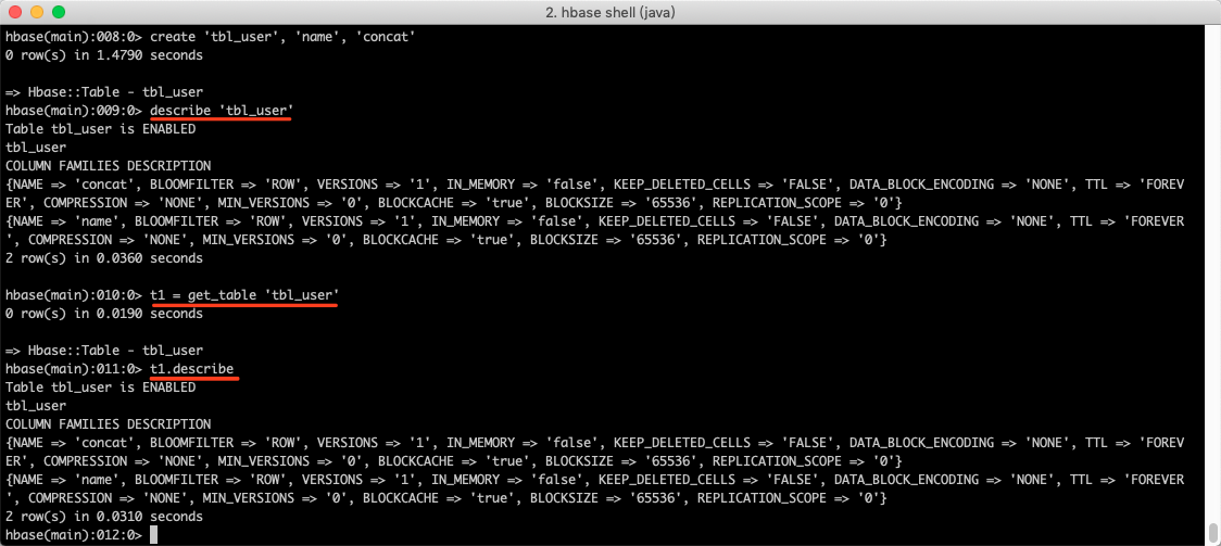 HBase Shell command list - Programmer Sought