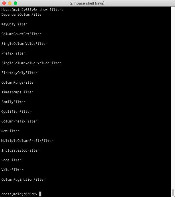 HBase Shell command list - Programmer Sought