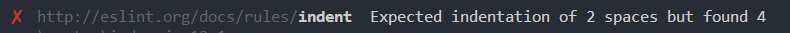 Expected indentation of 2 spaces but found 4