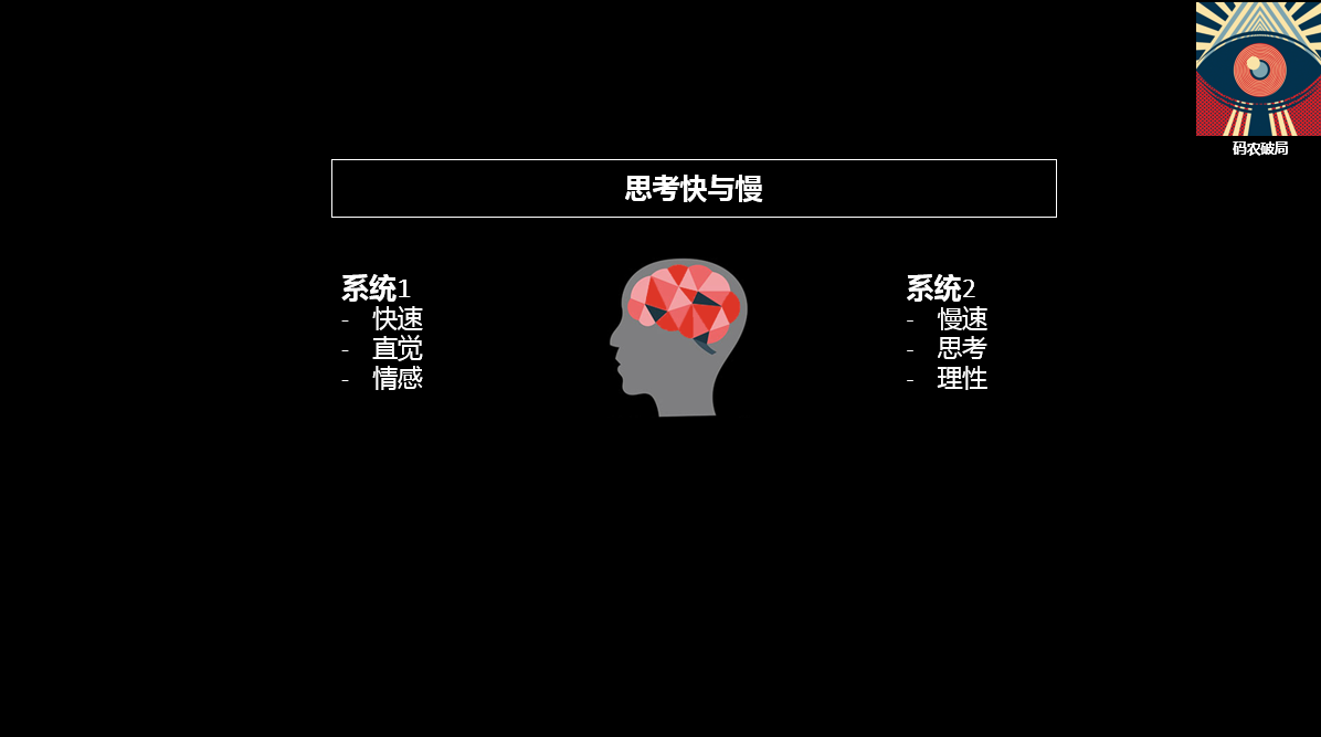 不费力;另外一个是系统2,即慢系统,需要注意力并动用大脑的计算能力