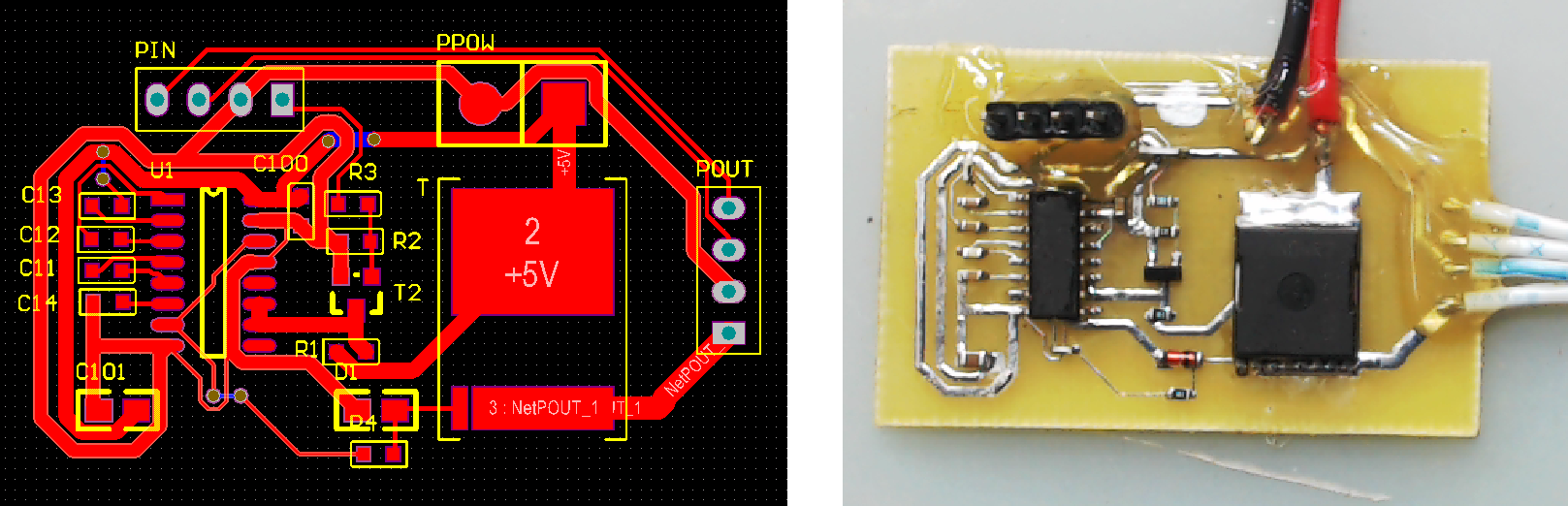 ▲ 焊接的PCB板