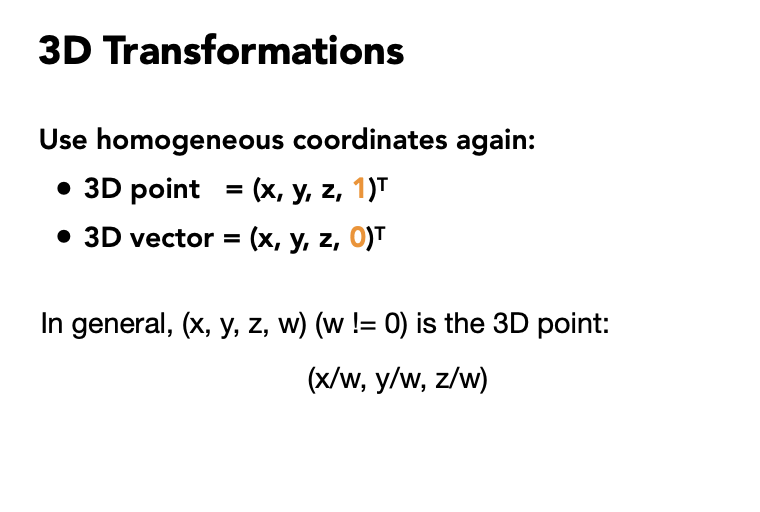 Games101现代图形学入门Lecture 3: Transformation知识点总结