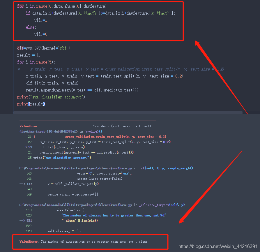 【已解决】Python_sklearn_svm报错 ValueError: The number of classes has to be ...