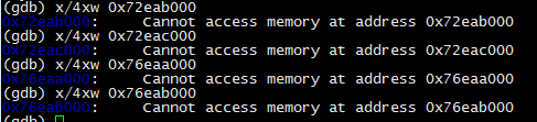GDB does not allow accessing low pointers?