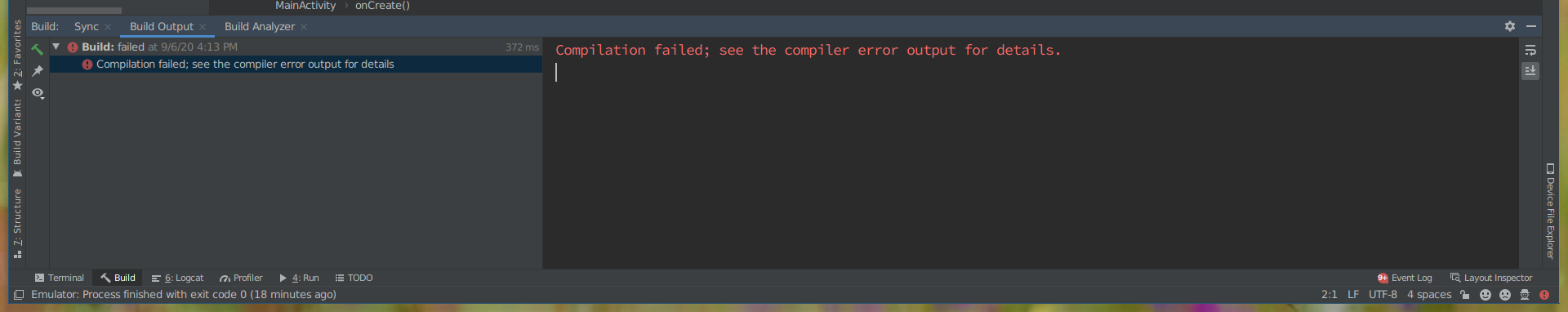 Android Studio报错只有Compilation Failed； See The Compiler Error Output For ...