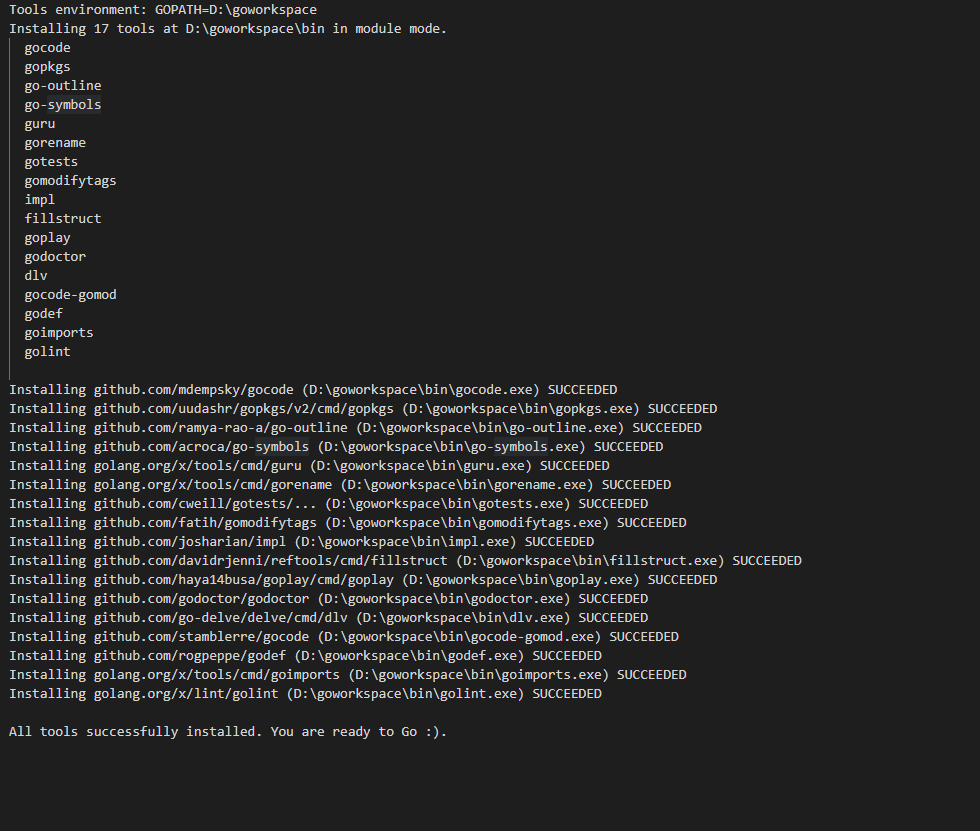 基于vs code搭建go语言开发环境 win10