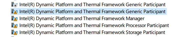 卸载/关闭/使无效intel dptf (Intel(R) Dynamic Platform and Thermal Framework Generic Participant)