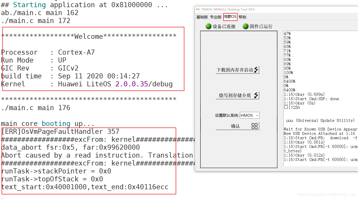 鸿蒙liteos-a移植到imx6ull效果图