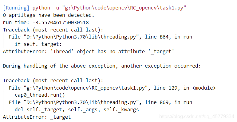 python报错解决:threading报错: del self._target, self._args, self._kwargs ...
