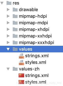 strings.xml文件目录结构