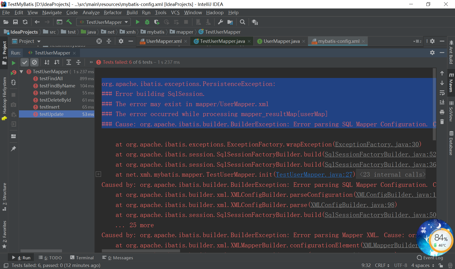 Beginner Mybatis encounters Error building SqlSession - Programmer Sought
