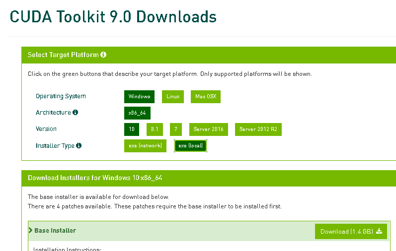 pytorch gpu版本,win10 anaconda pytorch1.1.0 cuda9.0 cudnn7.1