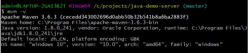 mvn -v返回