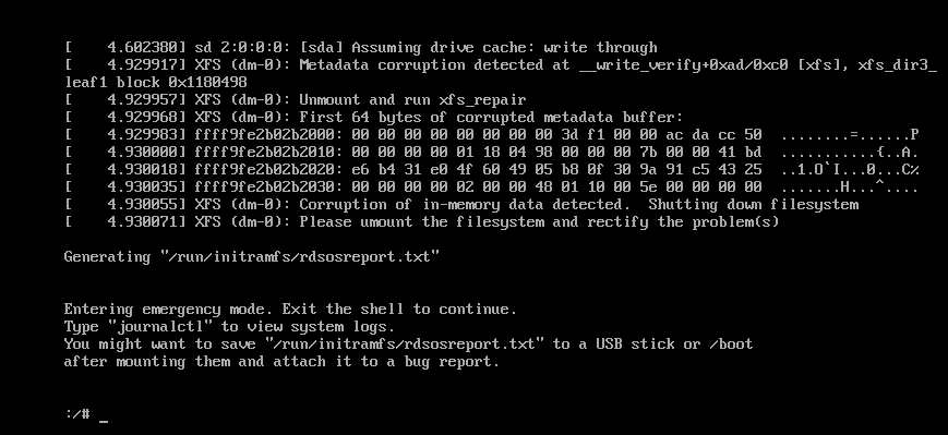 Generating run initramfs rdsosreport txt что делать centos