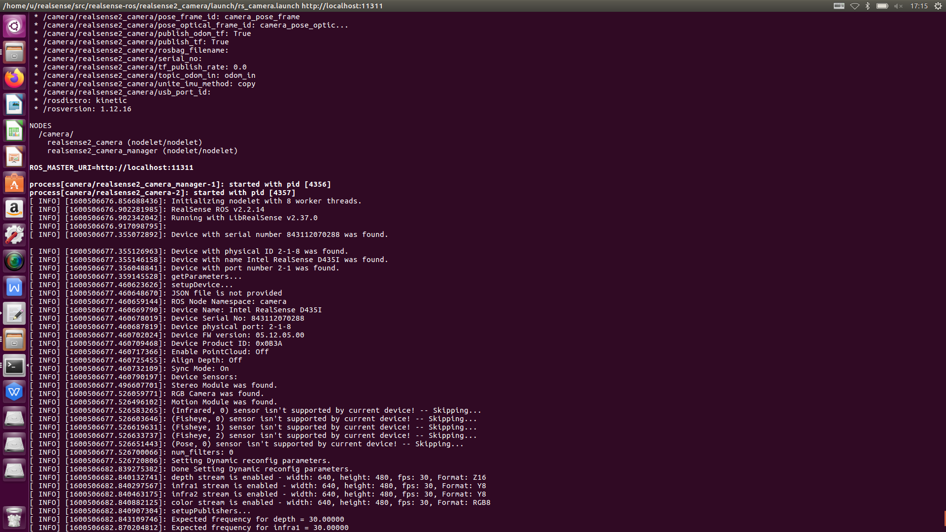 查看第一个相机的serial number