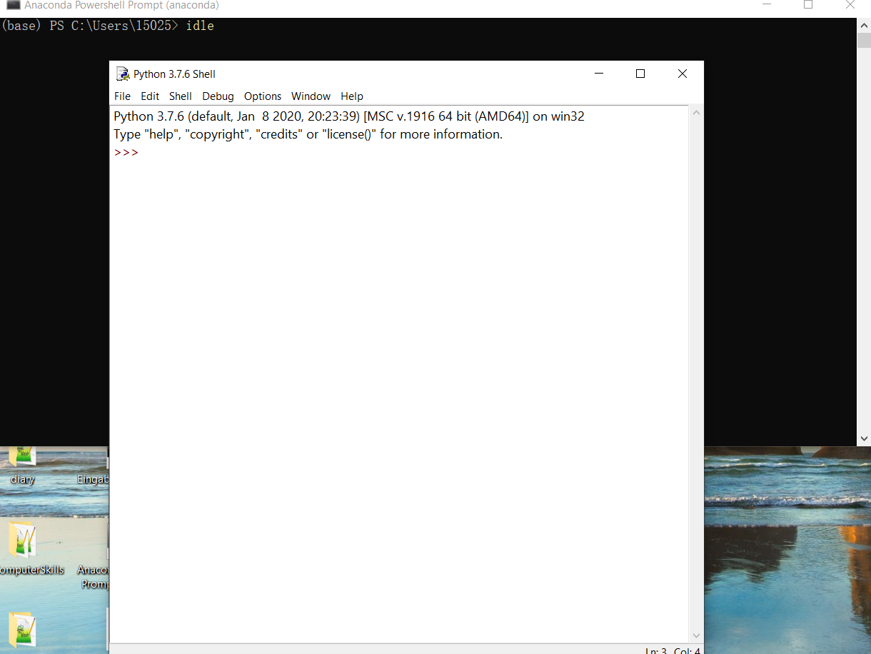 如何在Anaconda中打开python自带idle