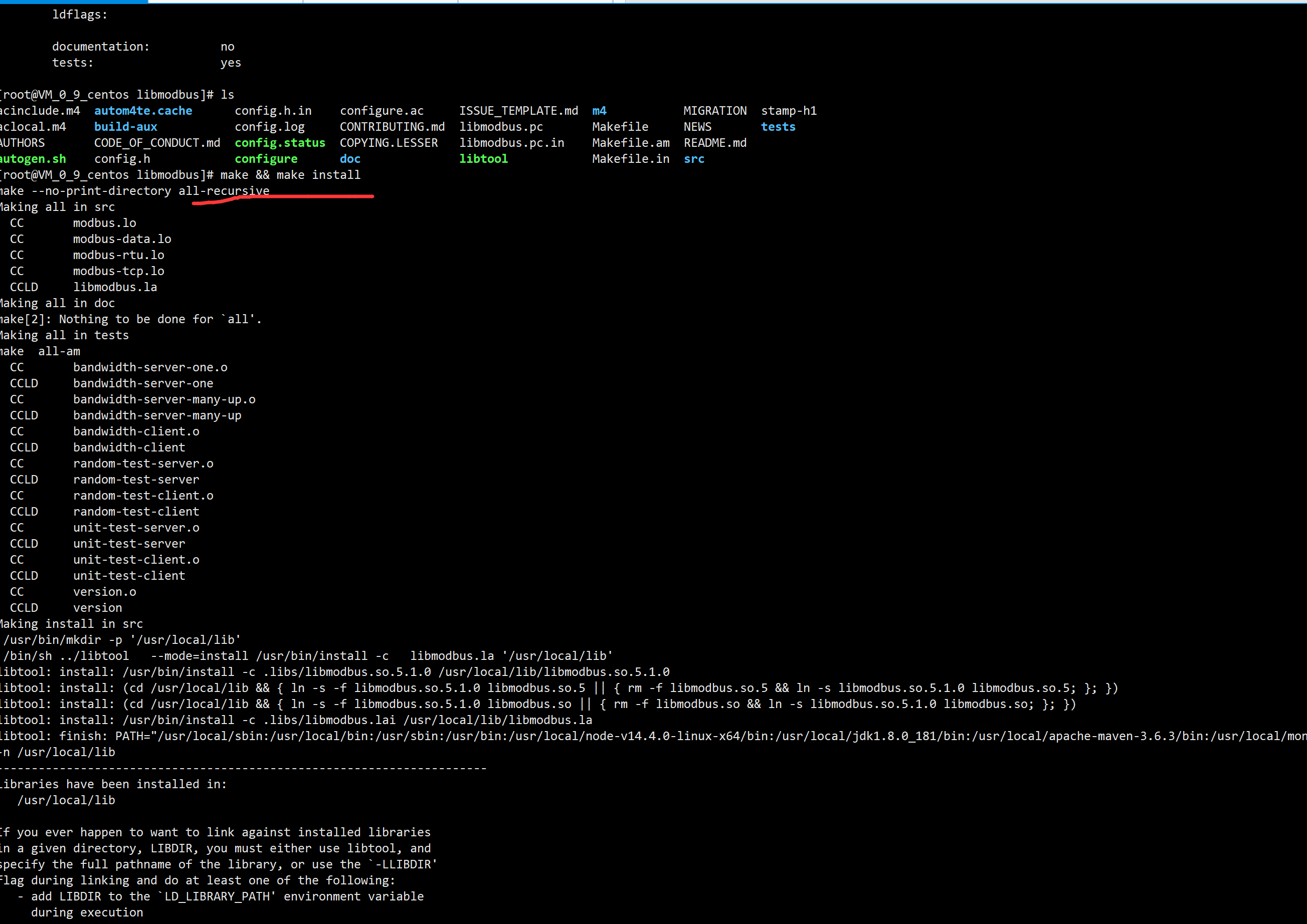 编译libmodbus