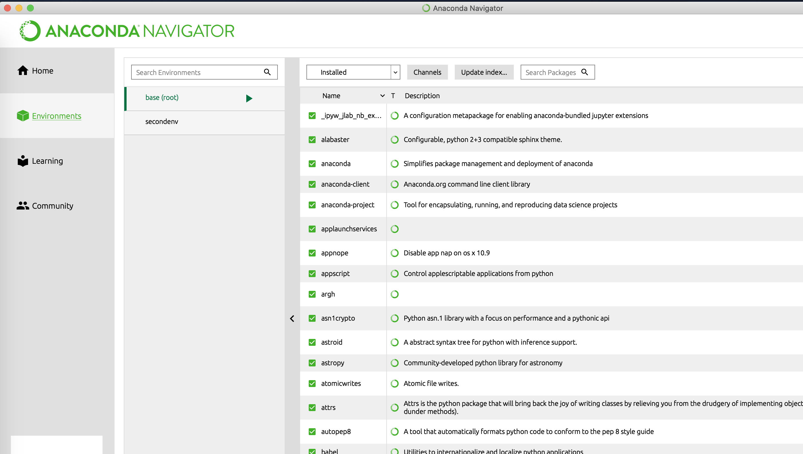 mac os下anaconda pycharm搭建pytorch环境